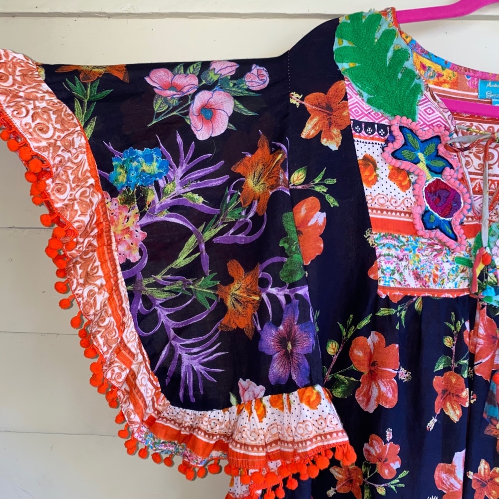 ANTICA SARTORIA Boho Beach patchwork dress coverup - Picture 3 of 8